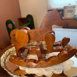 Vintage Wooden Rocking Horse Decor